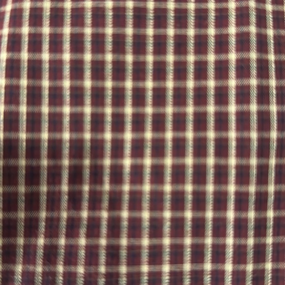 VGUC burgundy, cream, black plaid Haggar button down shirt size XL - Picture 6 of 6